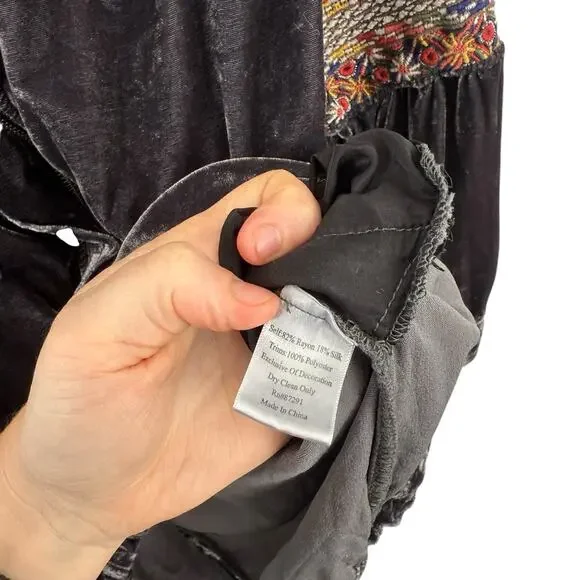 Johnny Was 4 Love Liberty Velvet Embroidered Full Zip Jacket Boho Womens Small - Picture 2 of 8